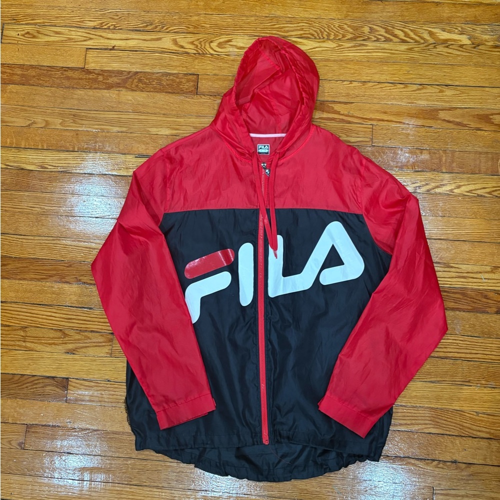 Fila Red and Black Hooded Jacket